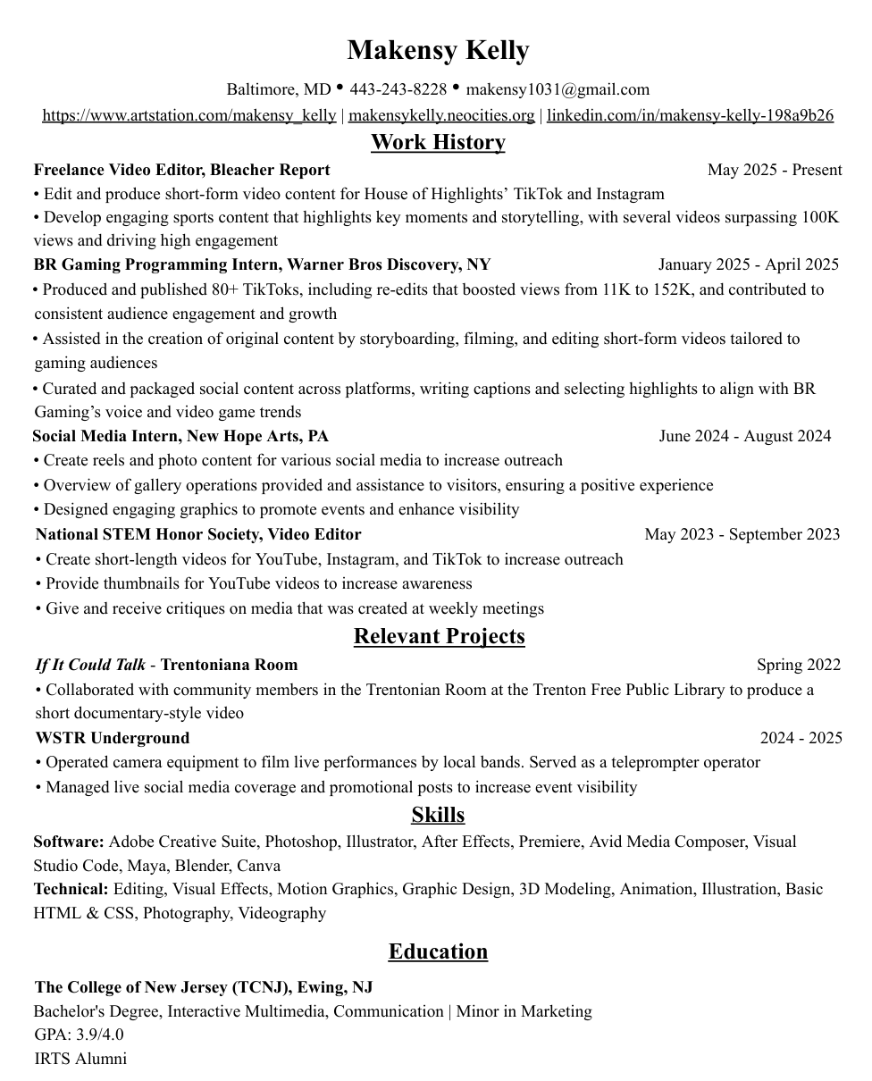 Makensy Kelly Resume